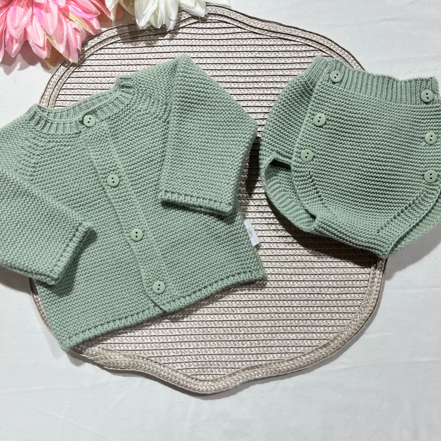 Conjunto para bebé de 2 peças -  0 aos 6M - Verde seco