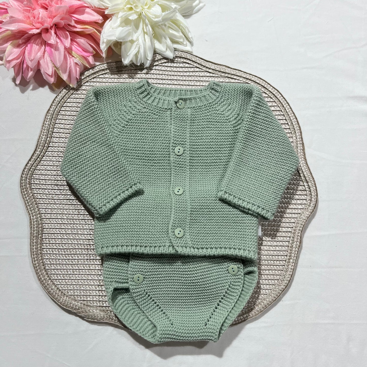 Conjunto para bebé de 2 peças -  0 aos 6M - Verde seco