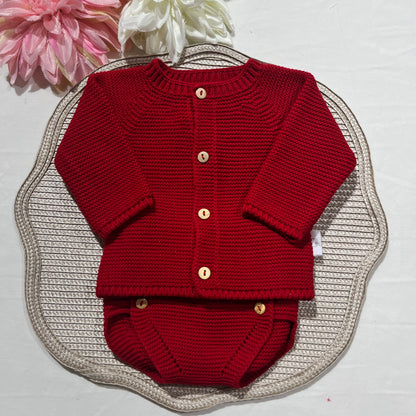 Conjunto para bebé de 2 peças -  0/3M - Vermelho