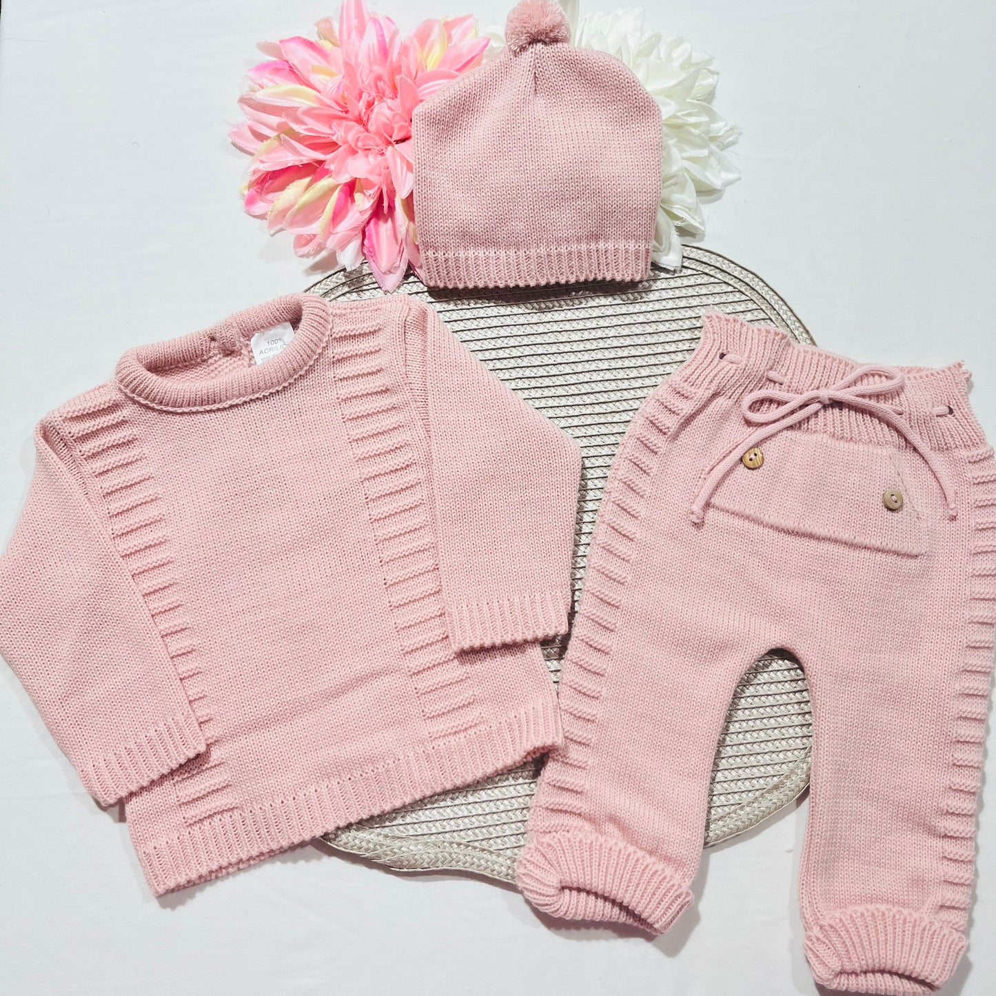 Conjunto Noa para bebé - 1/3M - Rosa seco