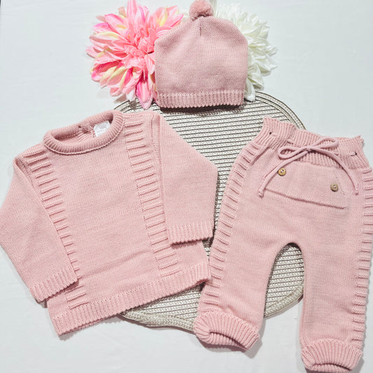 Conjunto Noa para bebé - 1/3M - Rosa seco