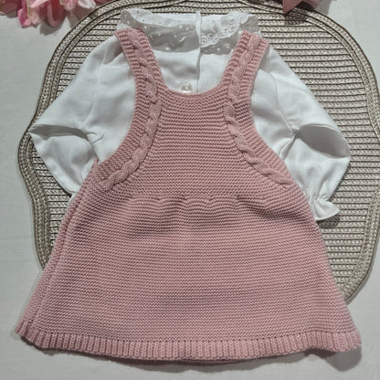 Conjunto Éloise para bebé - Vestido, camisa e touca. - 1/3M