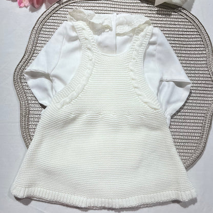 Conjunto Éloise para bebé - Vestido, camisa e touca. - 1/3M