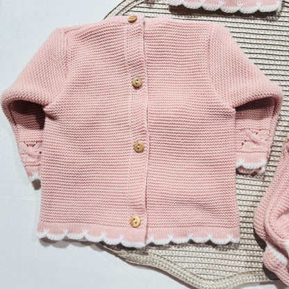 Conjunto Pompons para bebé - 1/3M - Rosa bebé