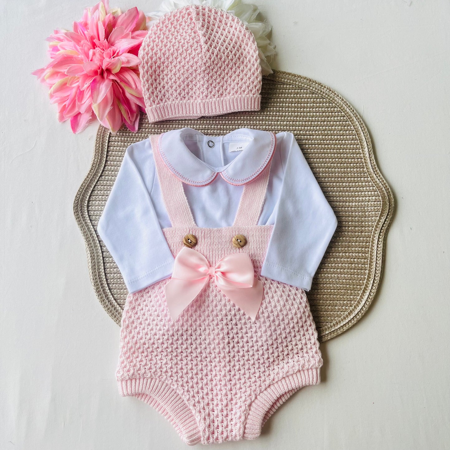 Conjunto para bebé - Fofo e body - rosa bebé