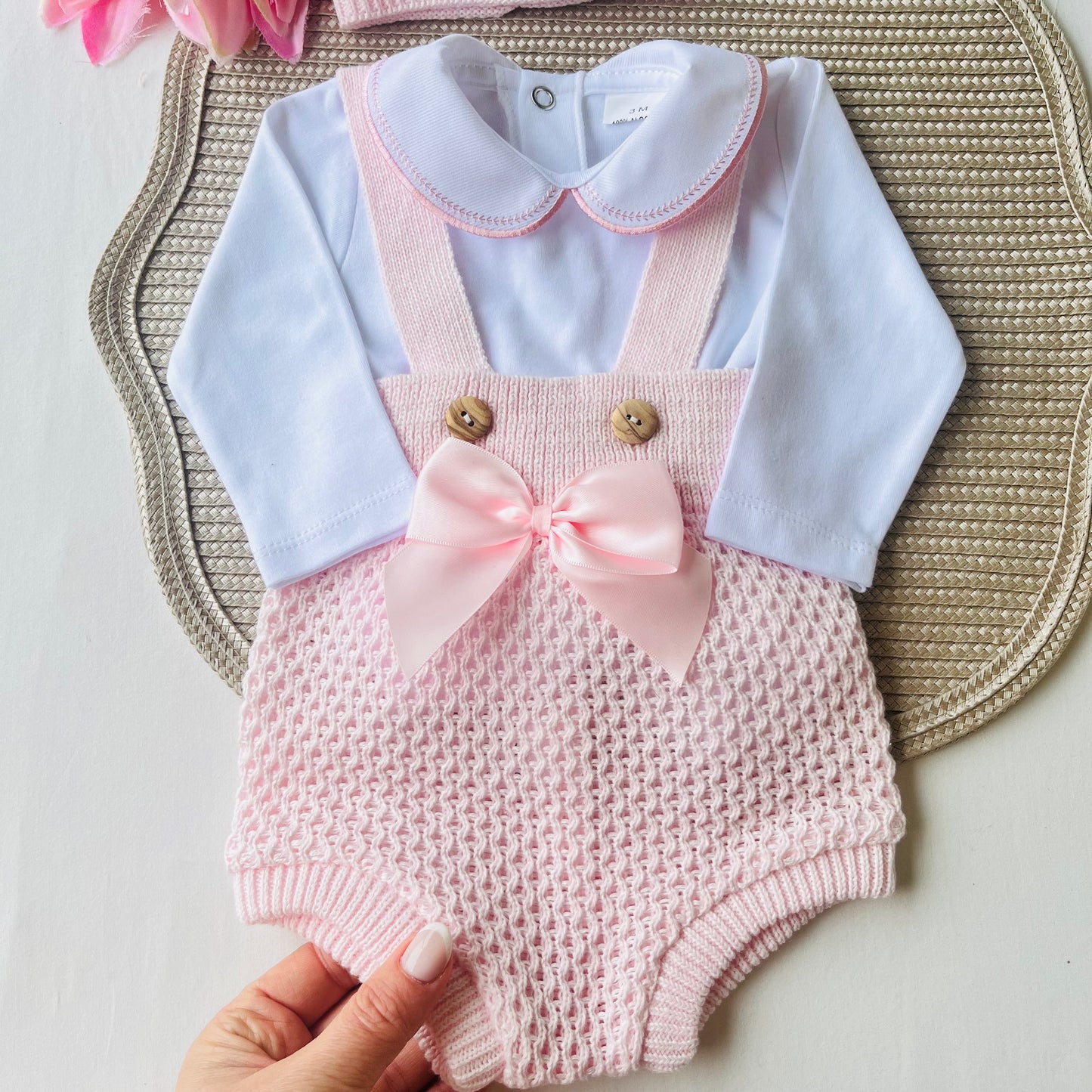 Conjunto para bebé - Fofo e body - rosa bebé