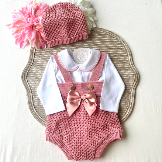 Conjunto para bebé - Fofo e body - rosa velho