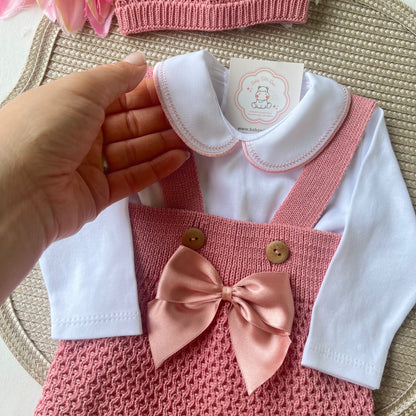 Conjunto para bebé - Fofo e body - rosa velho