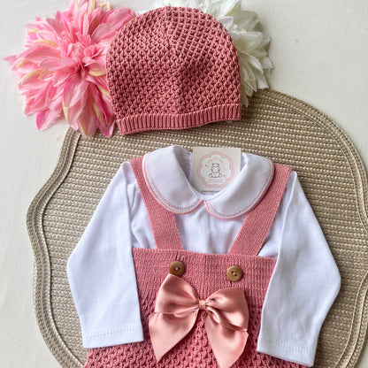 Conjunto para bebé - Fofo e body - rosa velho