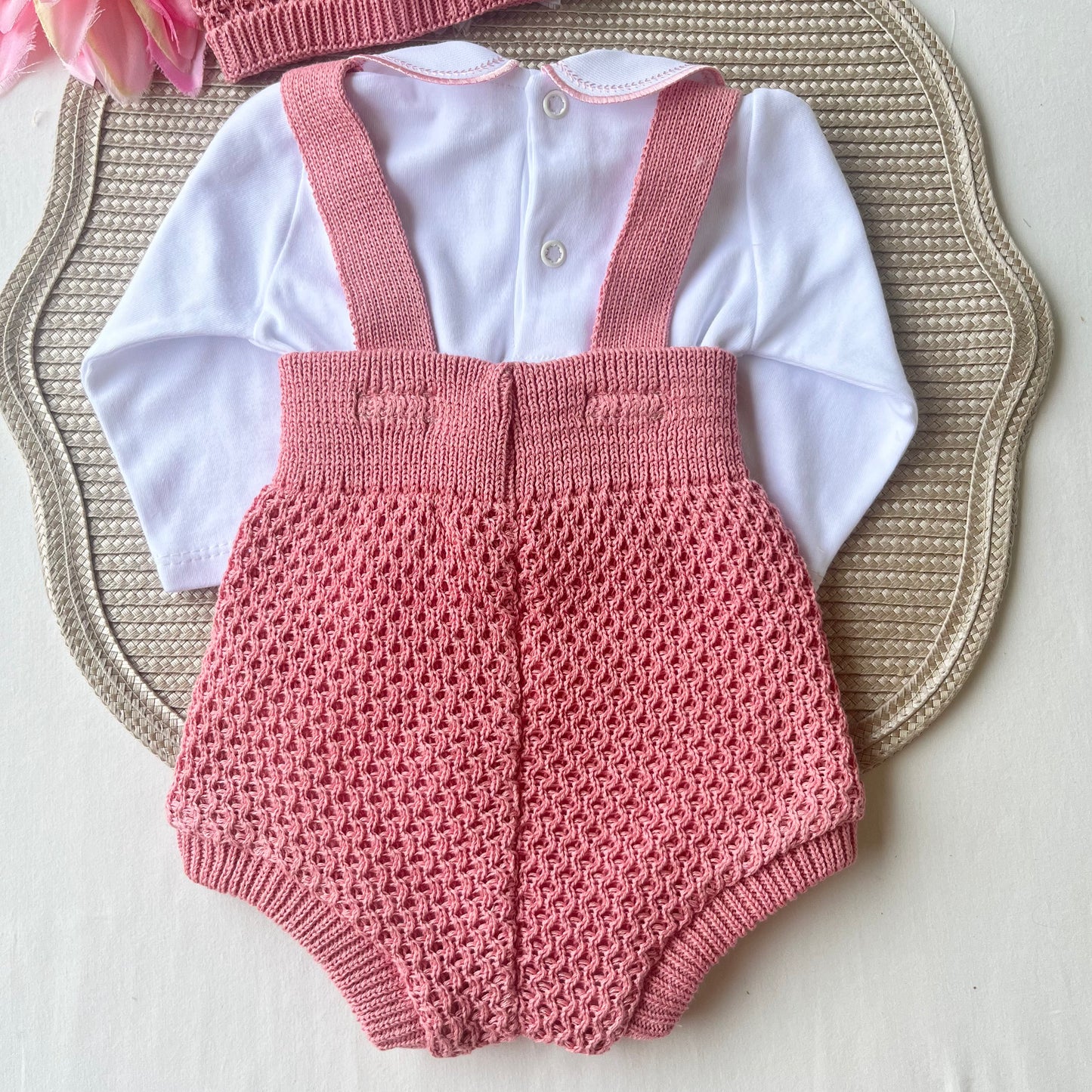 Conjunto para bebé - Fofo e body - rosa velho