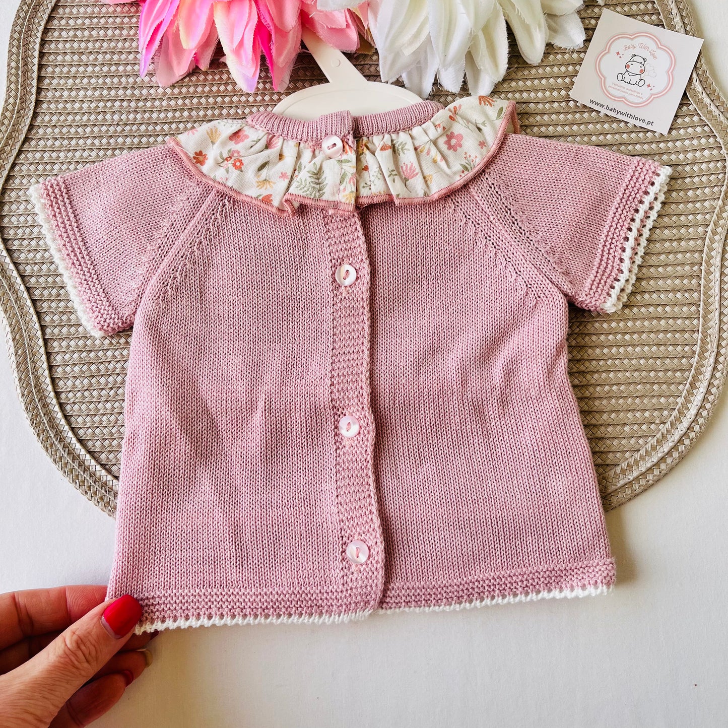 Conjunto Melissa  - Blusa e tapa-fralda - Rosa velho - 1 aos 12M