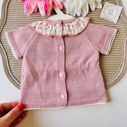 Conjunto Melissa  - Blusa e tapa-fralda - Rosa velho - 1 aos 12M