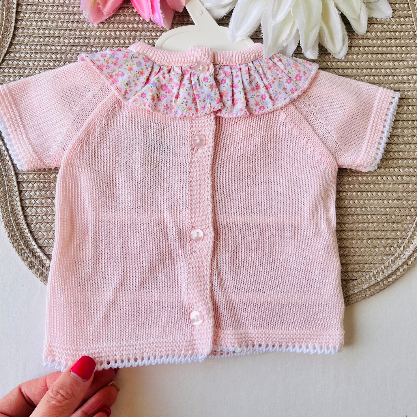 Conjunto Melissa  - Blusa e tapa-fralda - Rosa bebé - 1 aos 12M