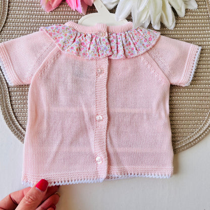 Conjunto Melissa  - Blusa e tapa-fralda - Rosa bebé - 1 aos 12M