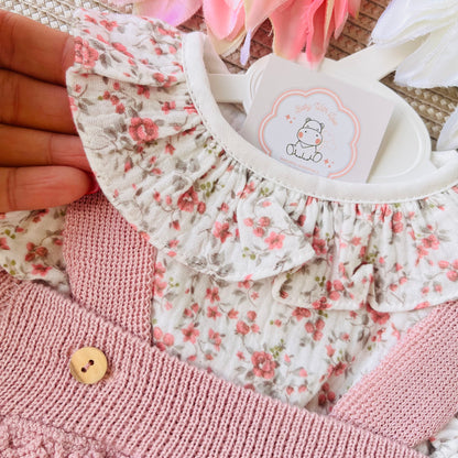 Conjunto Gabi - Fofo e blusa - Rosa velho - 1 aos 12M