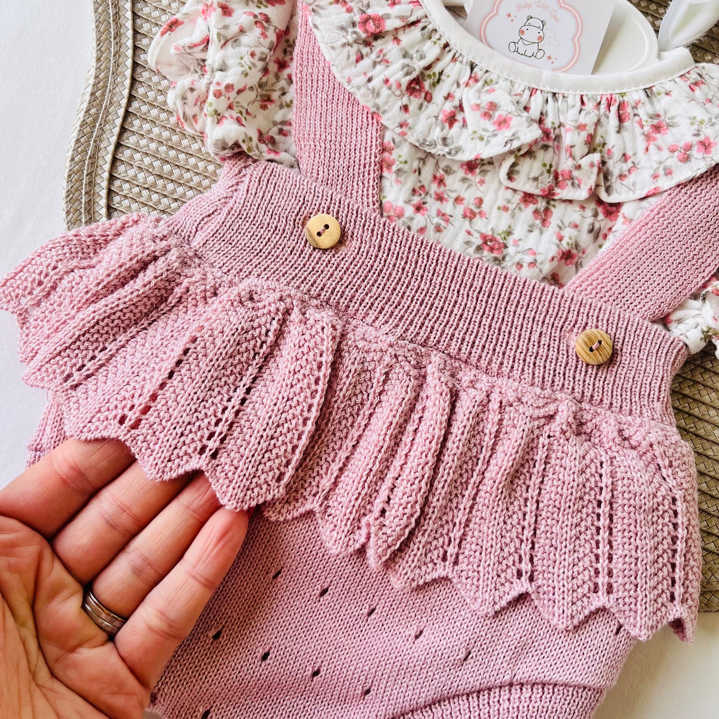 Conjunto Gabi - Fofo e blusa - Rosa velho - 1 aos 12M
