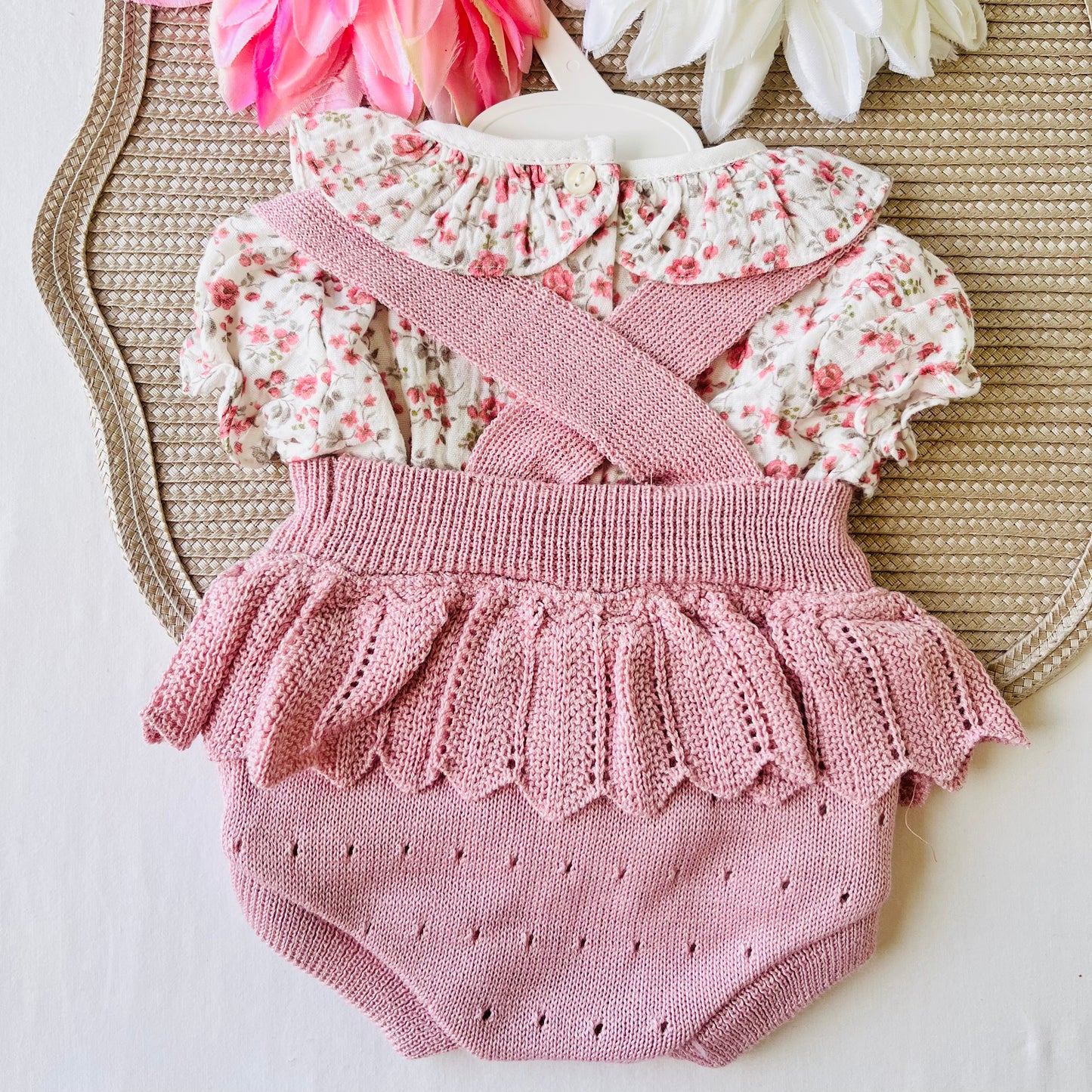 Conjunto Gabi - Fofo e blusa - Rosa velho - 1 aos 12M