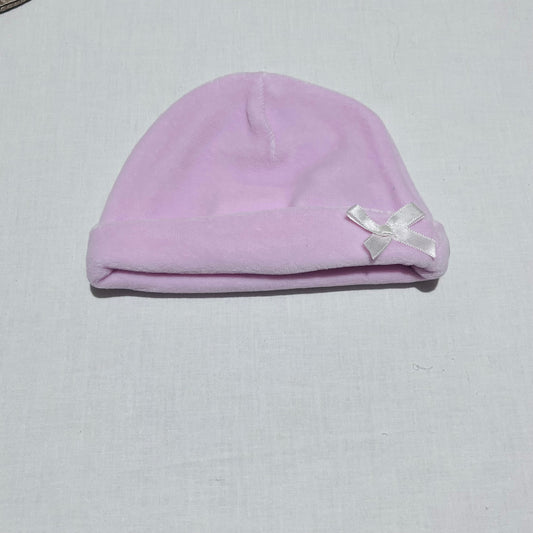 Gorro bebé em veludo com laço