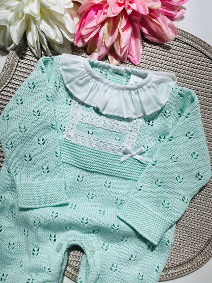 Macacão Flor para bebé - 1/3M -Verde bebé