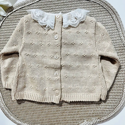 Conjunto de bebé, camisola, calça e touca - 100% algodão - Areia