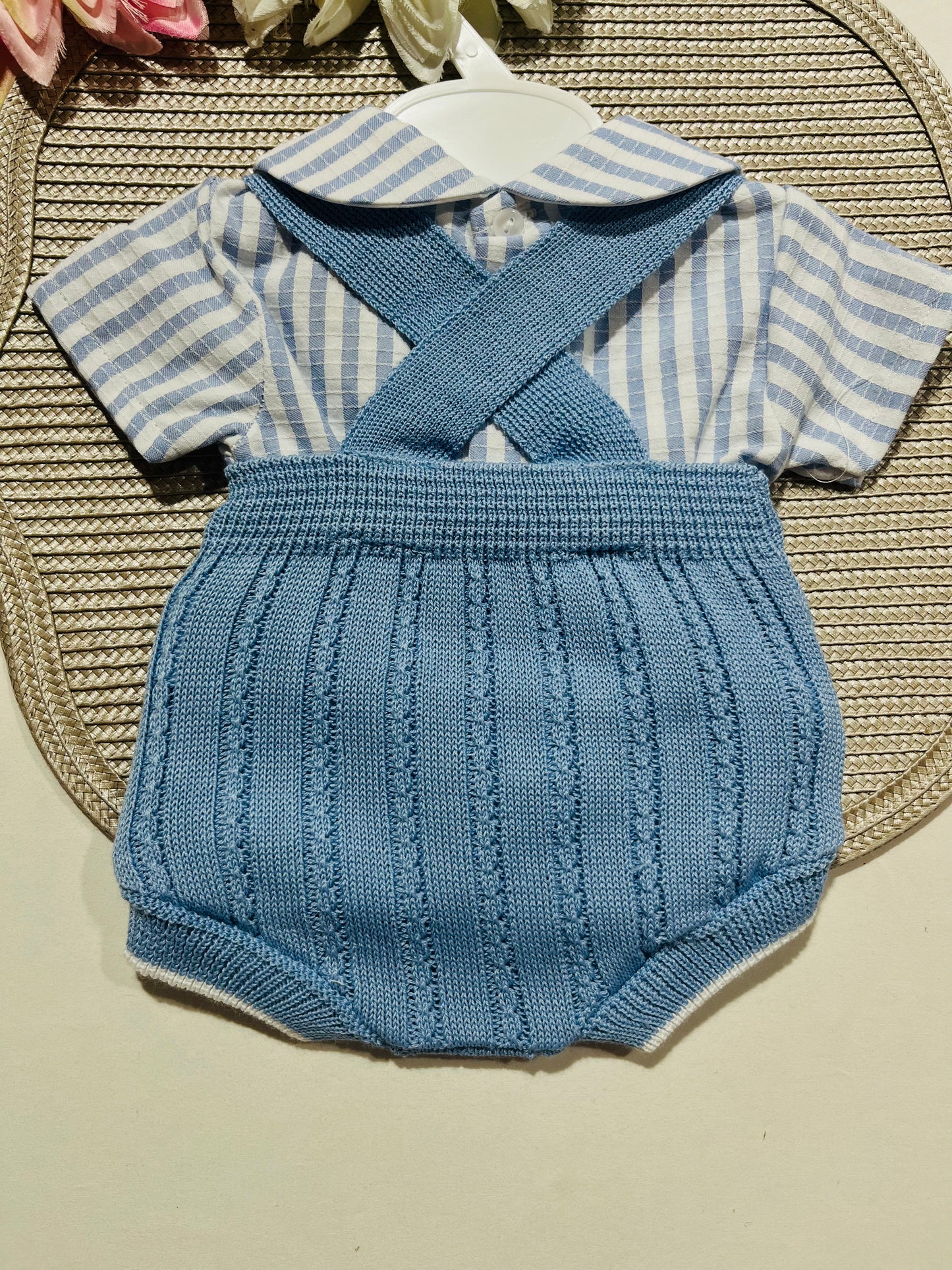 Conjunto Francisco - Fofo e camisa - 3 aos 12M - Azul cobalto