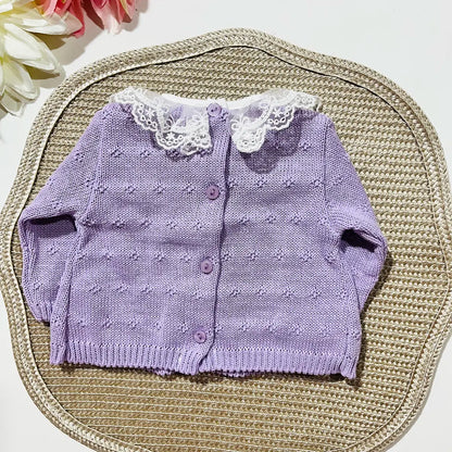 Conjunto de bebé, camisola, calça e touca - 100% algodão - Lavanda