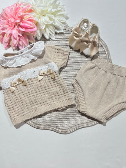 Conjunto Doce encanto para bebé -  Conjunto e sapatinhos - 1/3M