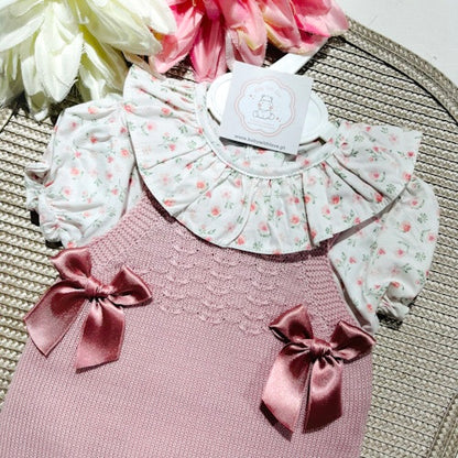 Conjunto Flor - Jardineira e camisa - 1 aos 12M