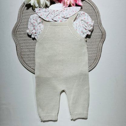 Conjunto Flor - Jardineira e camisa - 1 aos 12M