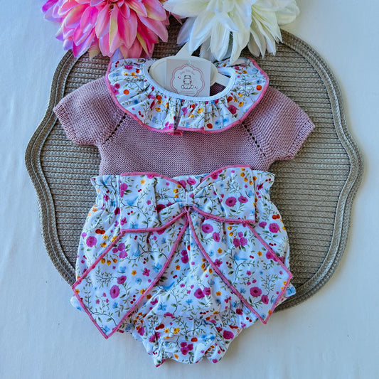 Conjunto Rose para bebé  - 1 aos 12M - Rosa velho