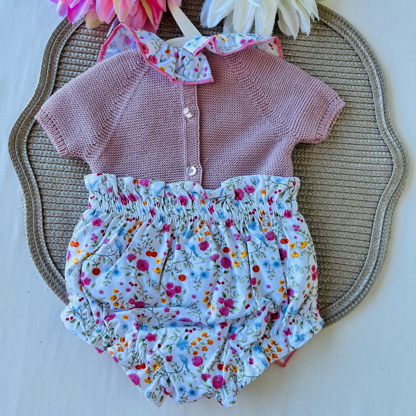 Conjunto Rose para bebé  - 3 aos 12M - Rosa velho