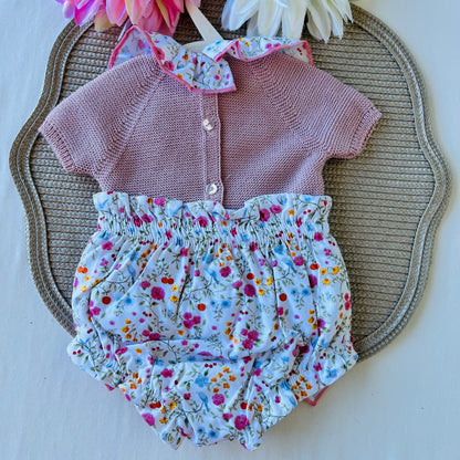 Conjunto Rose para bebé  - 3 aos 12M - Rosa velho