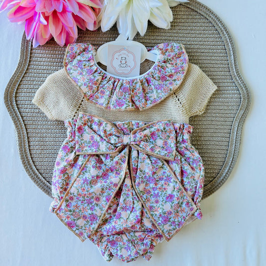 Conjunto Rose para bebé  - 1 aos 12M - Areia