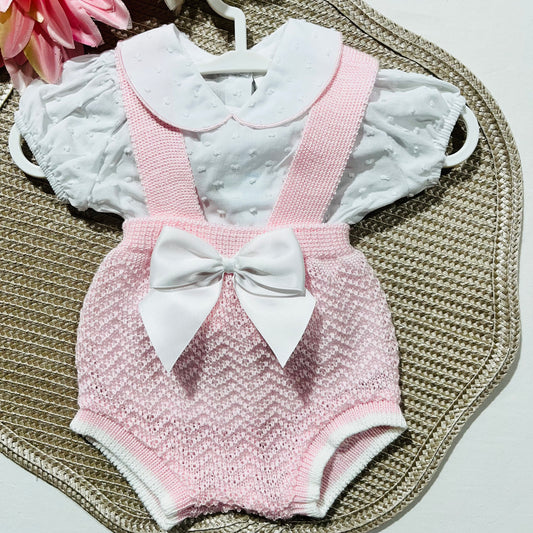 Conjunto de Bebé  Fofo e  Camisa - Rosa bebé