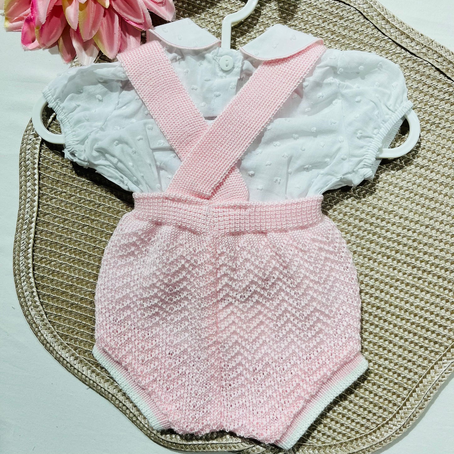 Conjunto de Bebé  Fofo e  Camisa - Rosa bebé