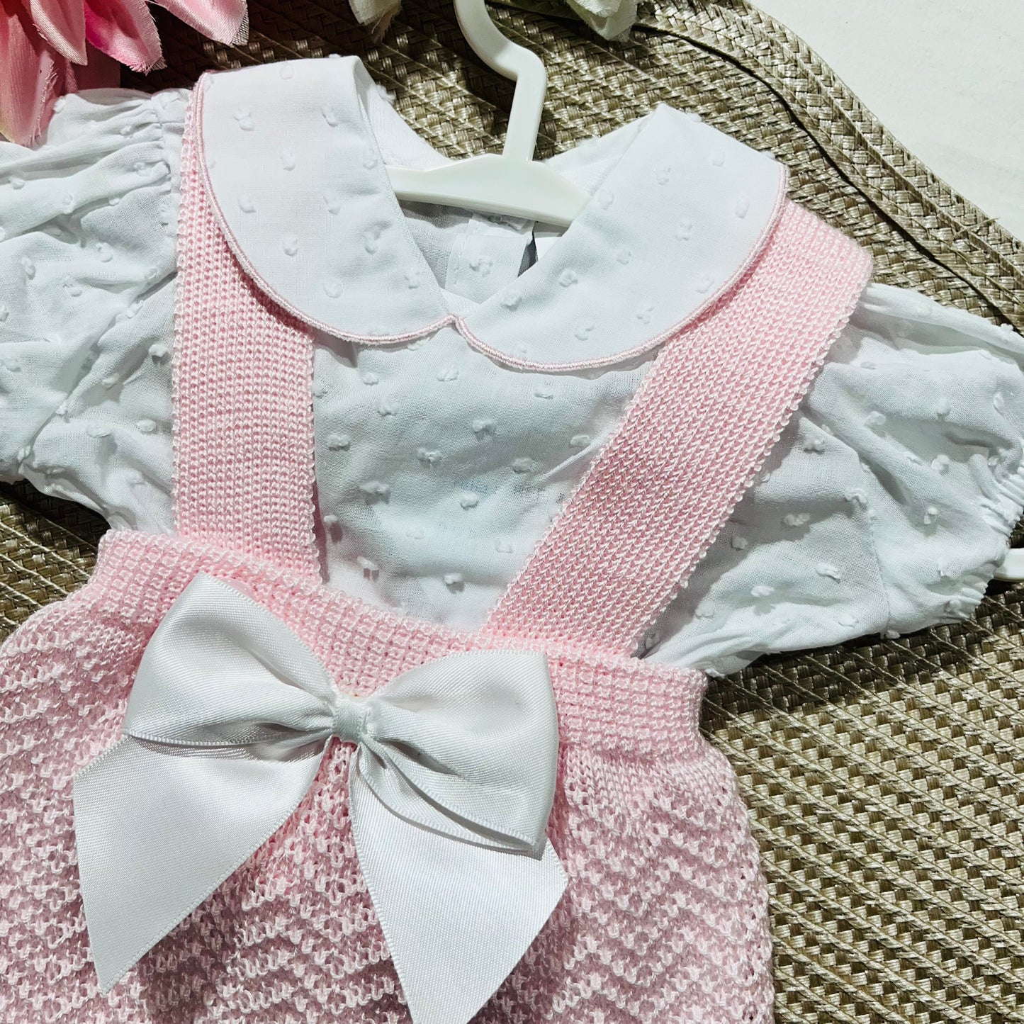 Conjunto de Bebé  Fofo e  Camisa - Rosa bebé